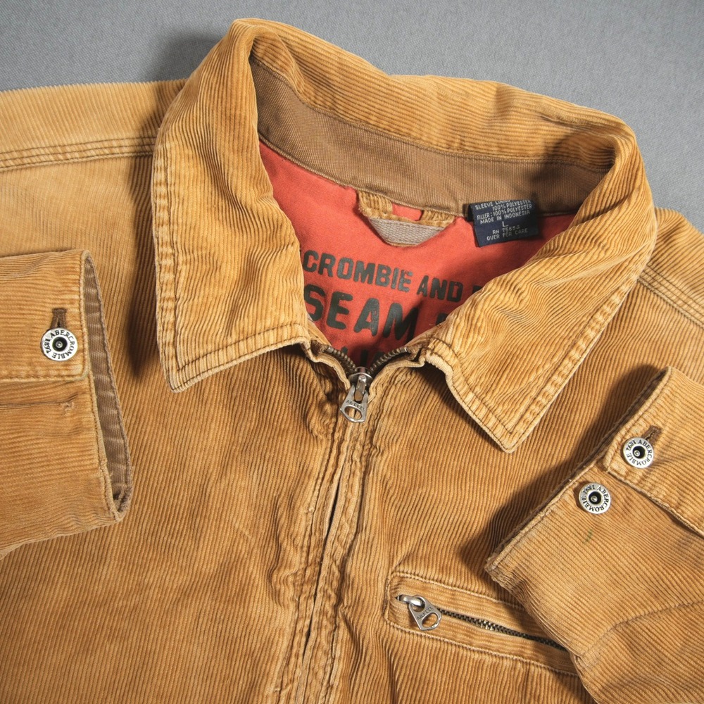 Vintage Y2K Abercrombie & Fitch Corduroy Work Western Cabin Zip Men Jacket L